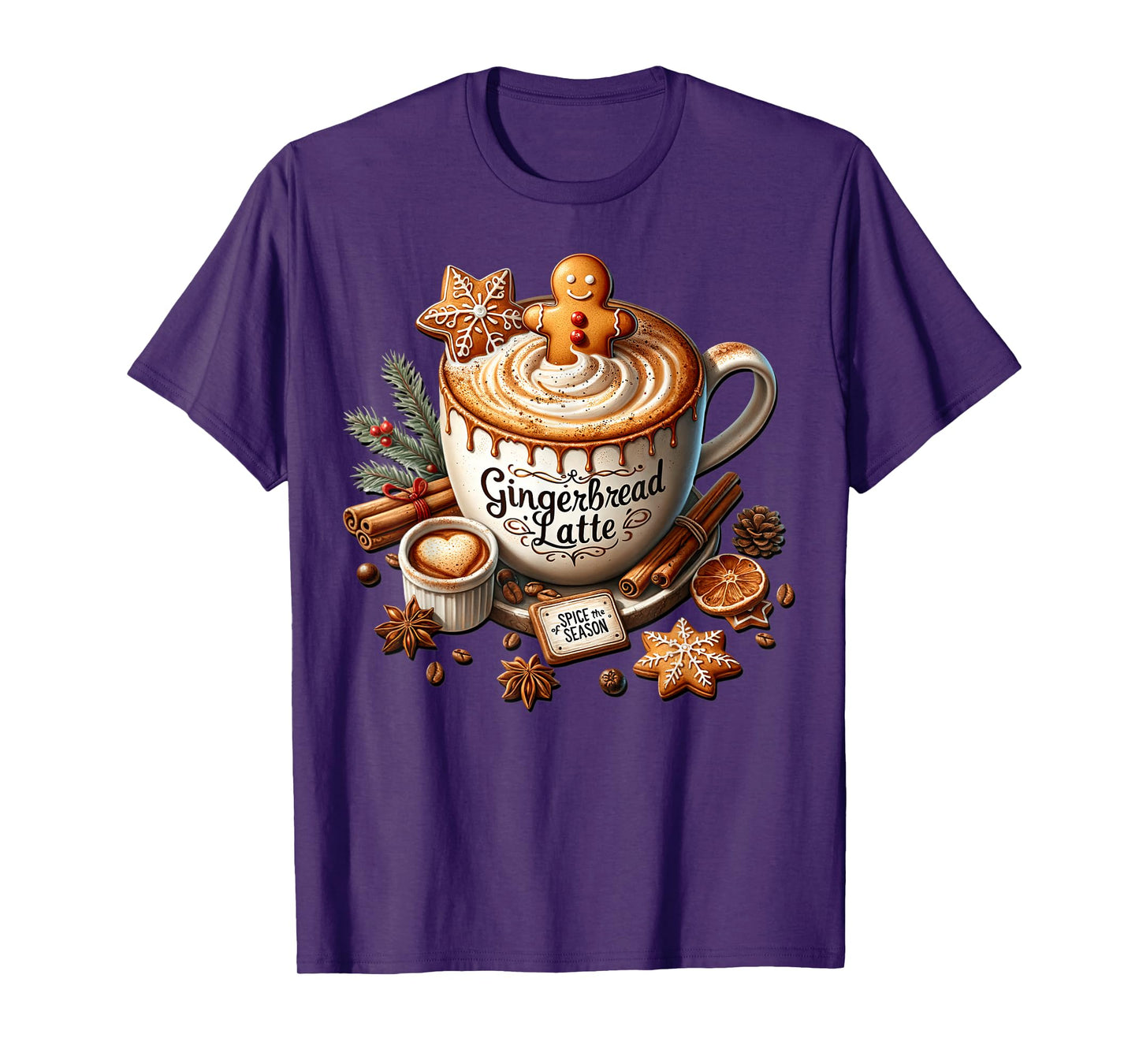 Gingerbread Latte Graphic for Women Christmas Coffee Mug T-Shirt