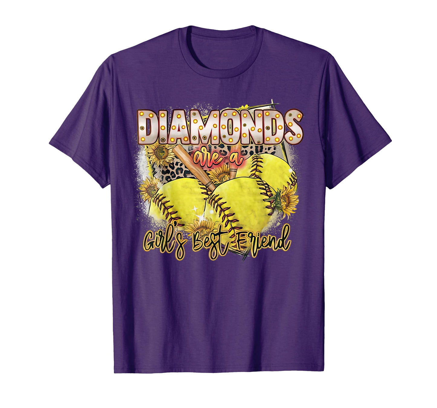 Diamonds Are A Girls Best Friend Baseball Softball Moms T-Shirt