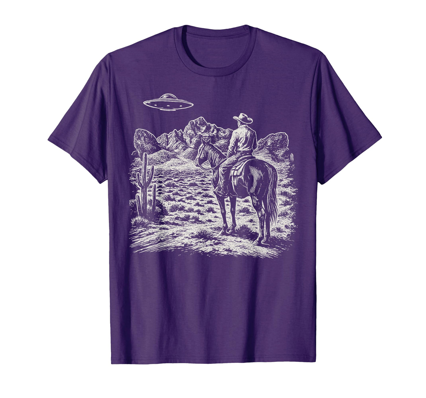 UFO Western Country Vintage Cowboy T-Shirt