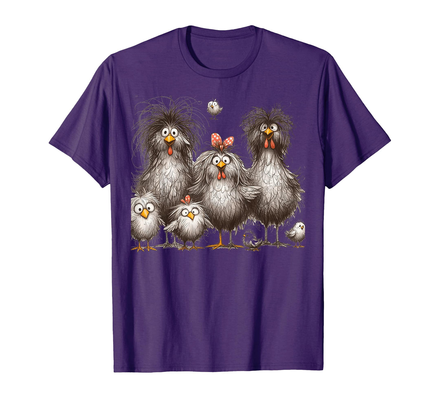 Eagerlys Colorful Funny Chicken Art,for Men Women Kids T-Shirt