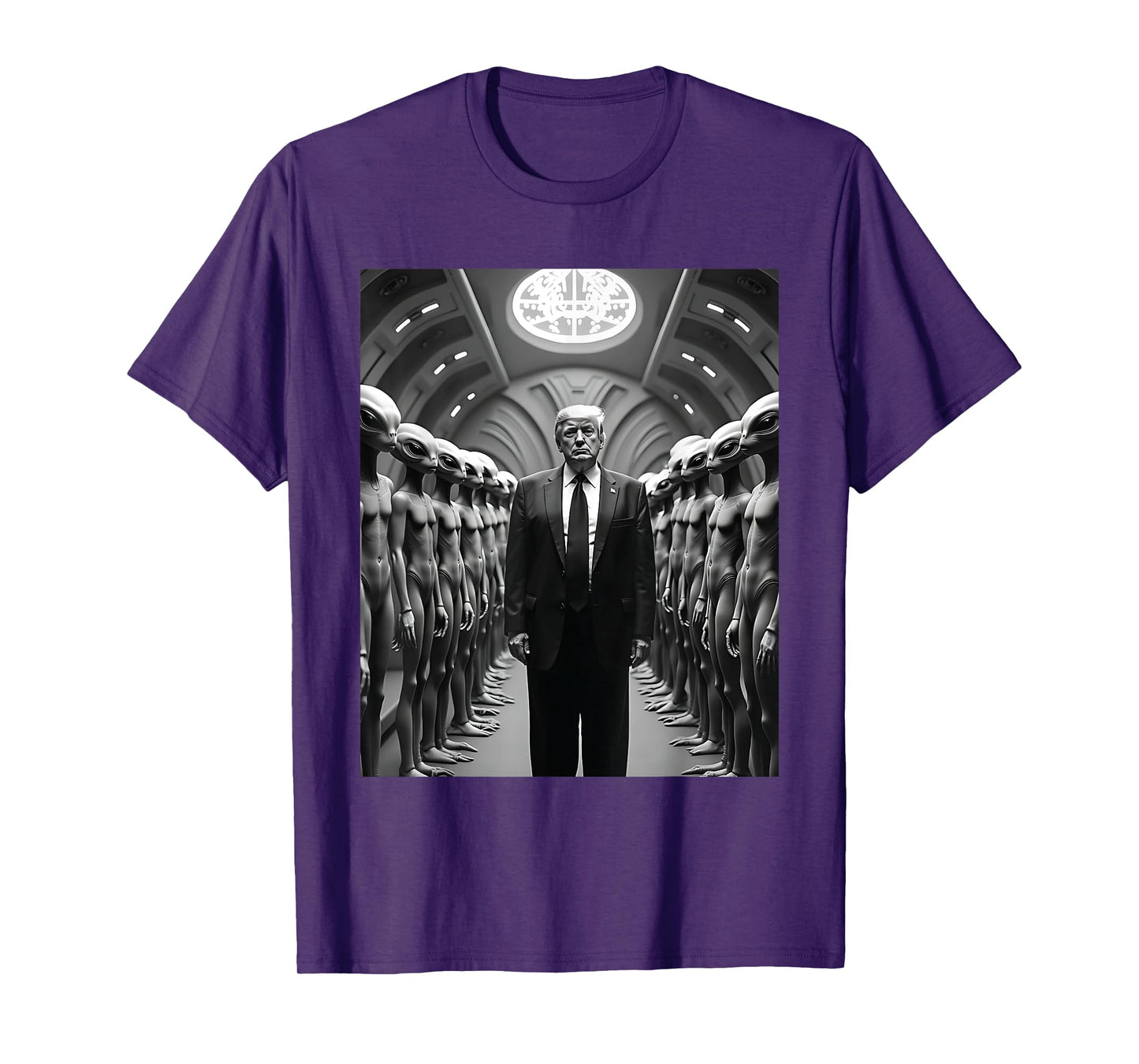 Trump with Aliens Conspiracy Theory UFO Visitation Funny T-Shirt
