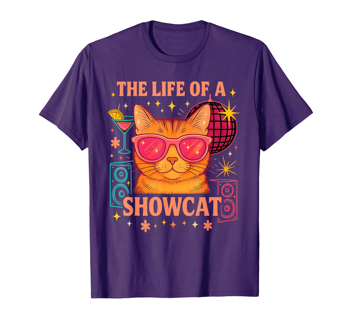 The Life of a Showcat Cute Party Girl Cat Sunglasses y2k T-Shirt