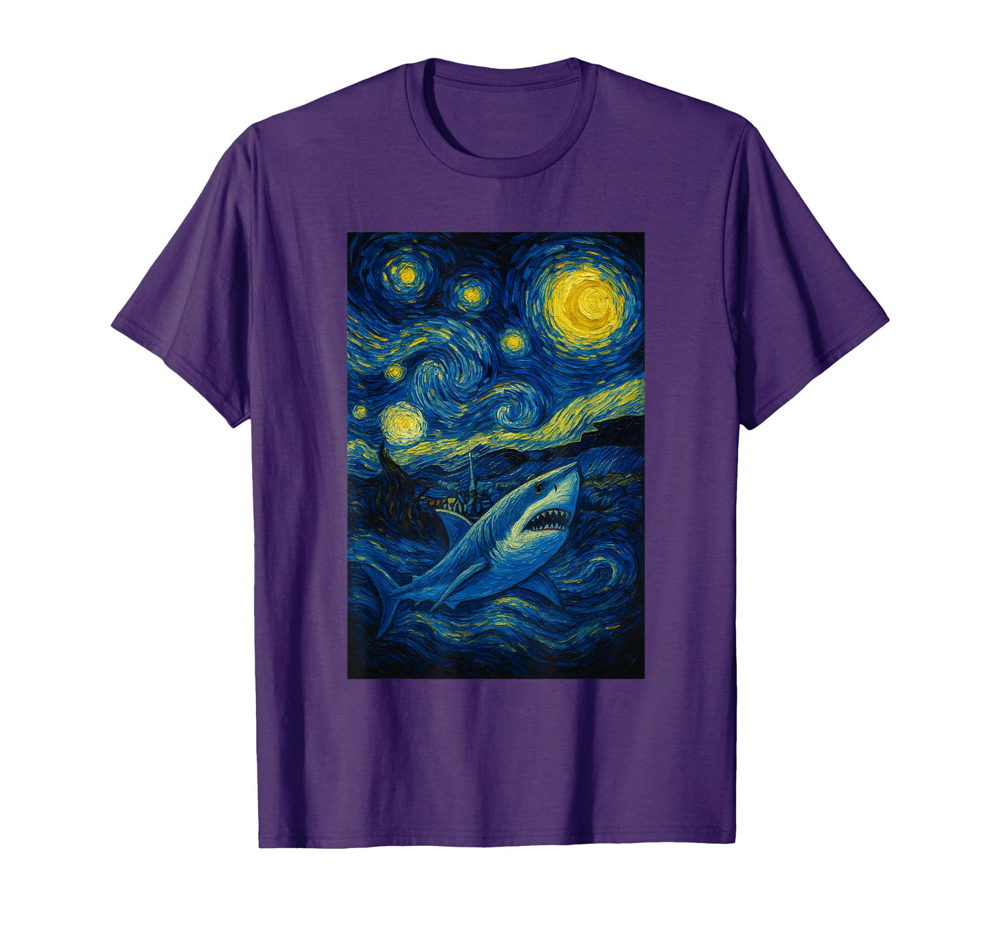 Starry Night Shark - Wildlife Sea Lover Marine Biology T-Shirt
