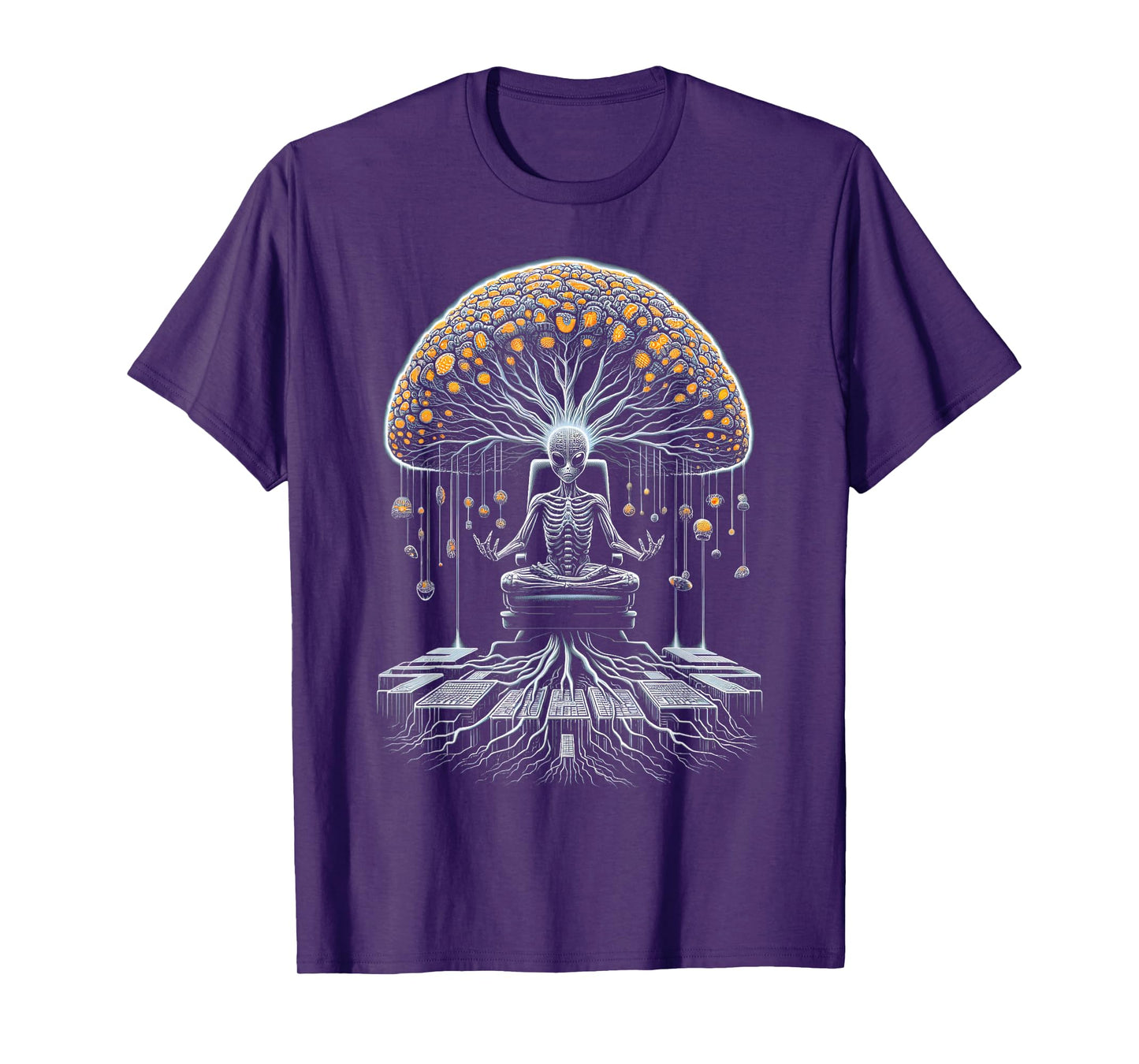 Shamanic Technologies Unisex-Adults Tree of Life Mystical Art T-Shirt, Black, Small, Short Sleeve