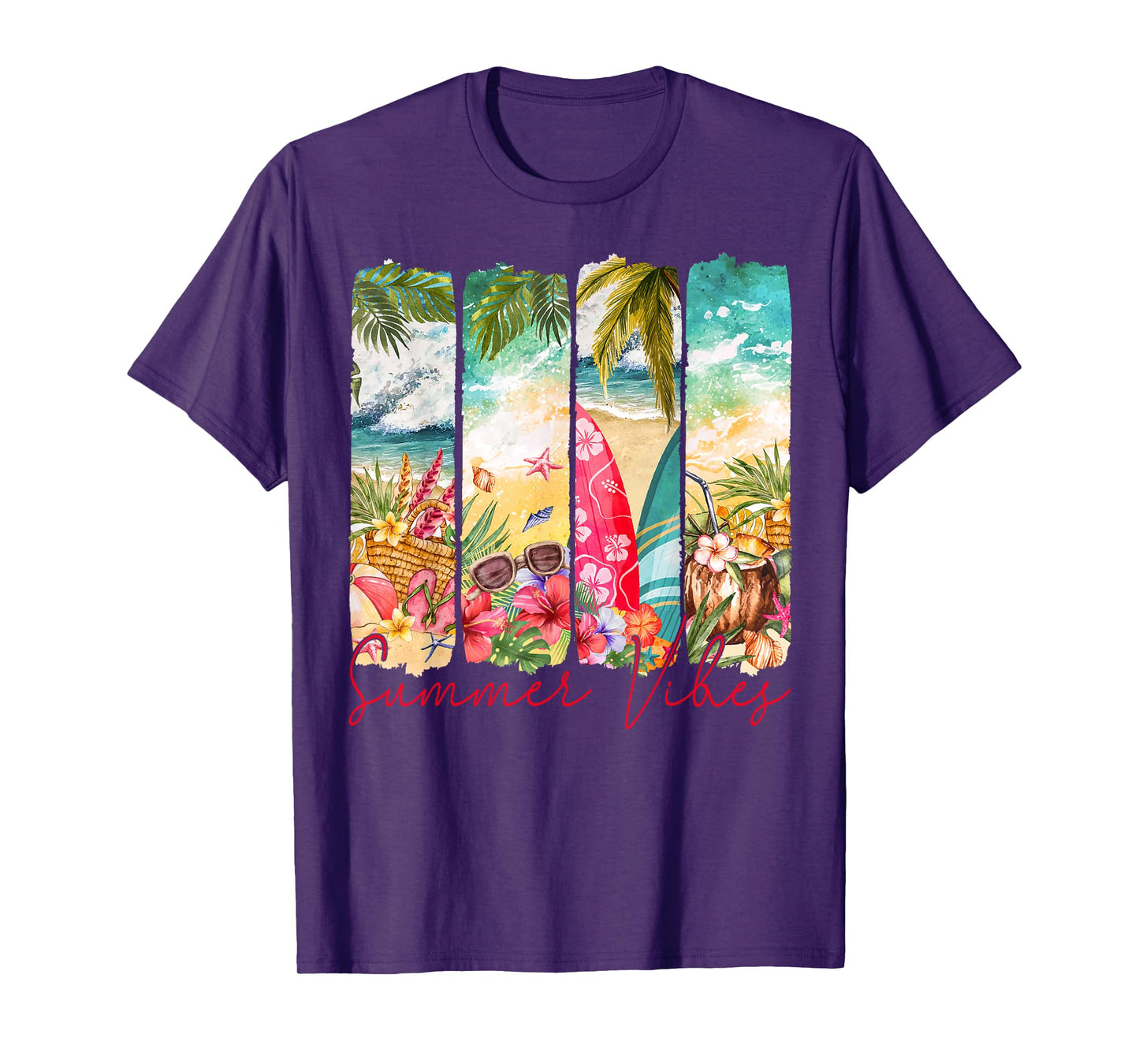 Retro summer vibes beach palm tree summer vacation T-Shirt