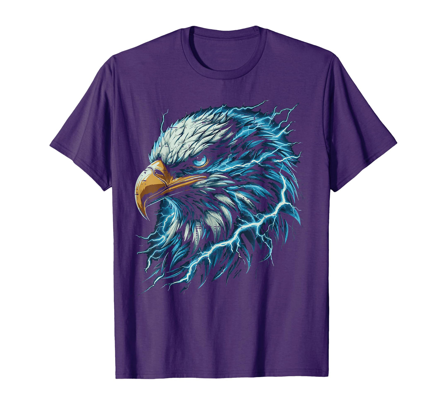Bald Eagle Head Lightning Wildlife Bird Men Boys Kids Women T-Shirt