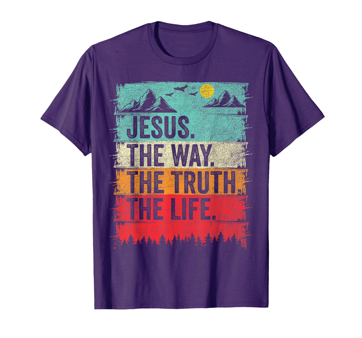Jesus The Way Truth Life Vintage Christian Religious for Men T-Shirt