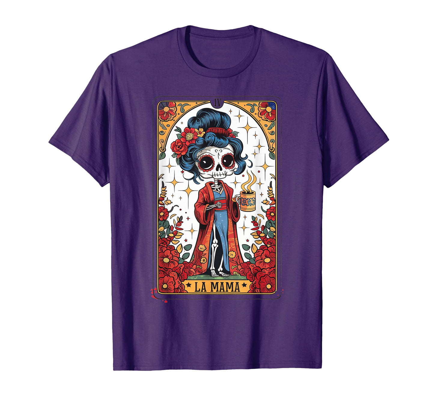 La Mamá Tarot Card Funny Mexican Mom Spanish Skeleton Mama T-Shirt