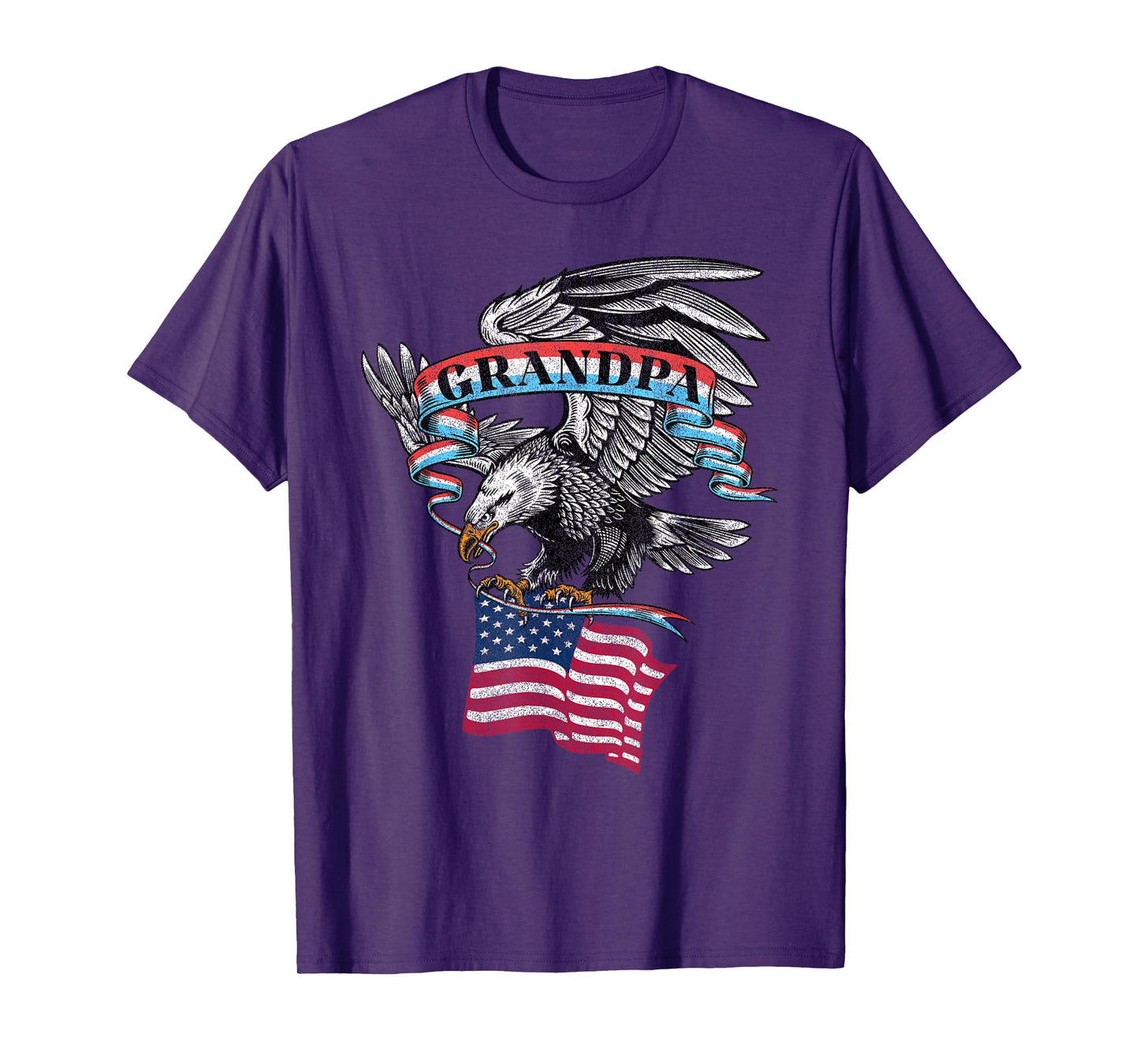 Grandpa American Flag USA Eagle Vintage Graphic T-Shirt
