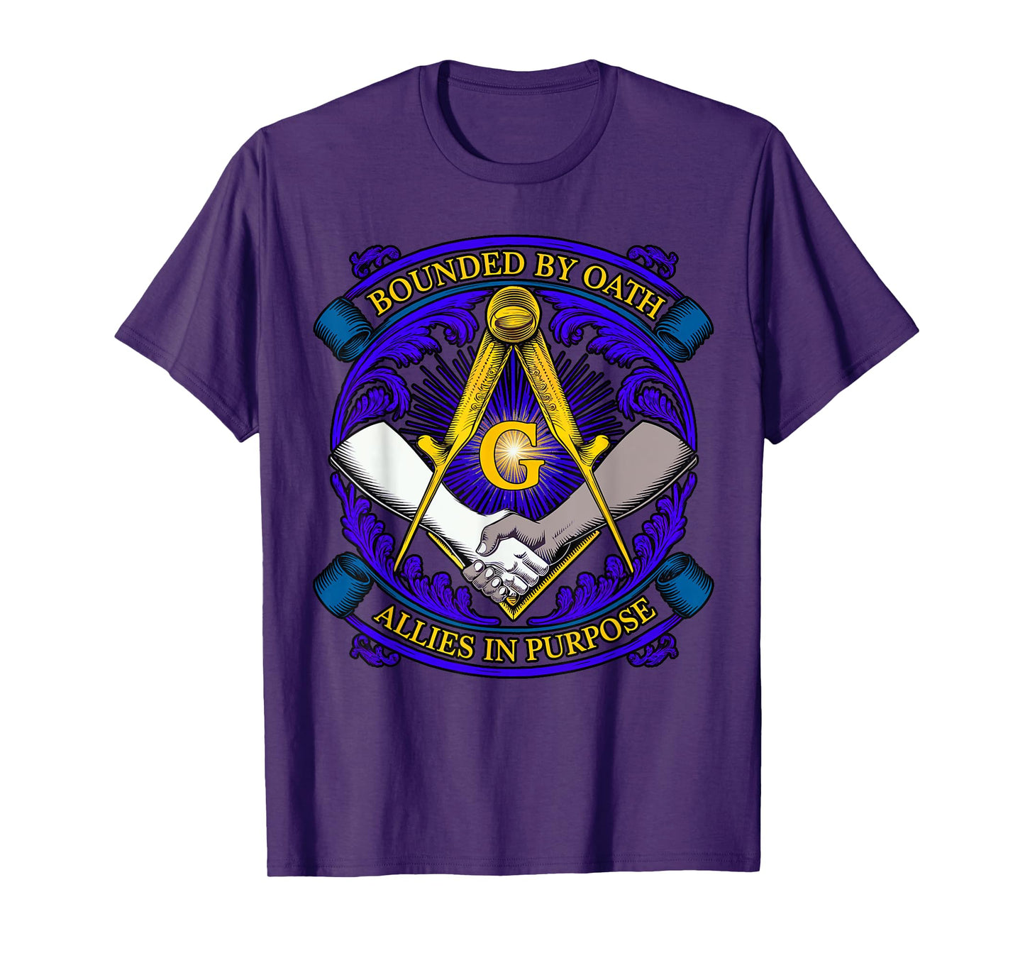 Masonic symbol with "Allies in Purpose" oath, freemason S&C T-Shirt