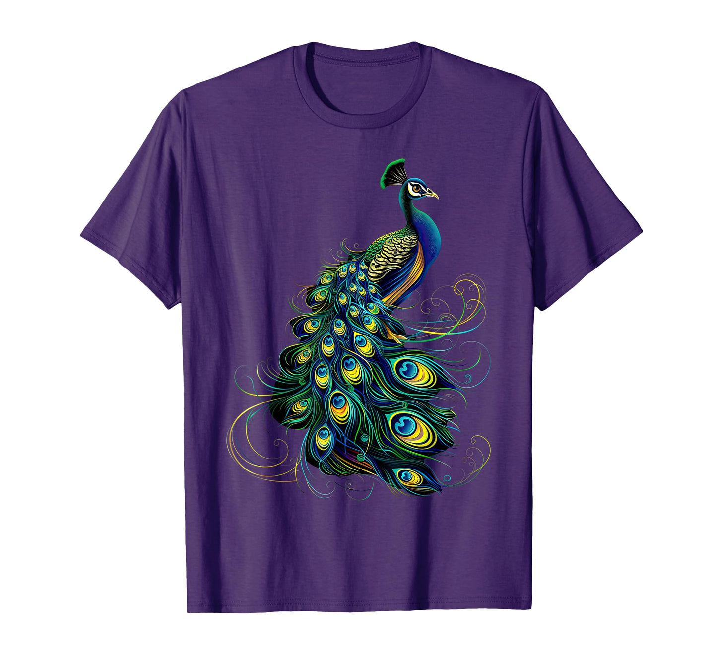 Peacock Motif Blue Peacocks Wheel Cute Peacock T-Shirt