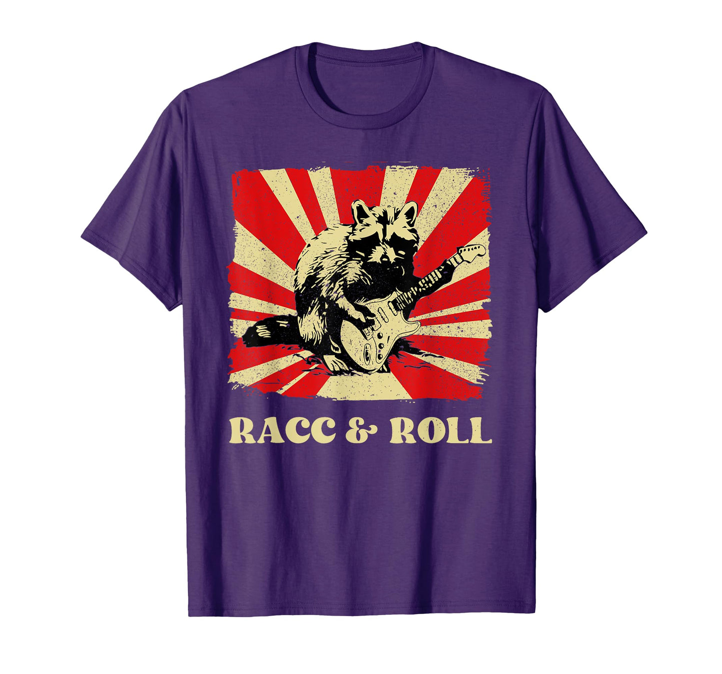 Funny Raccoon Playing Banjo Guitar Racc and Roll Cute Racoon T-Shirt