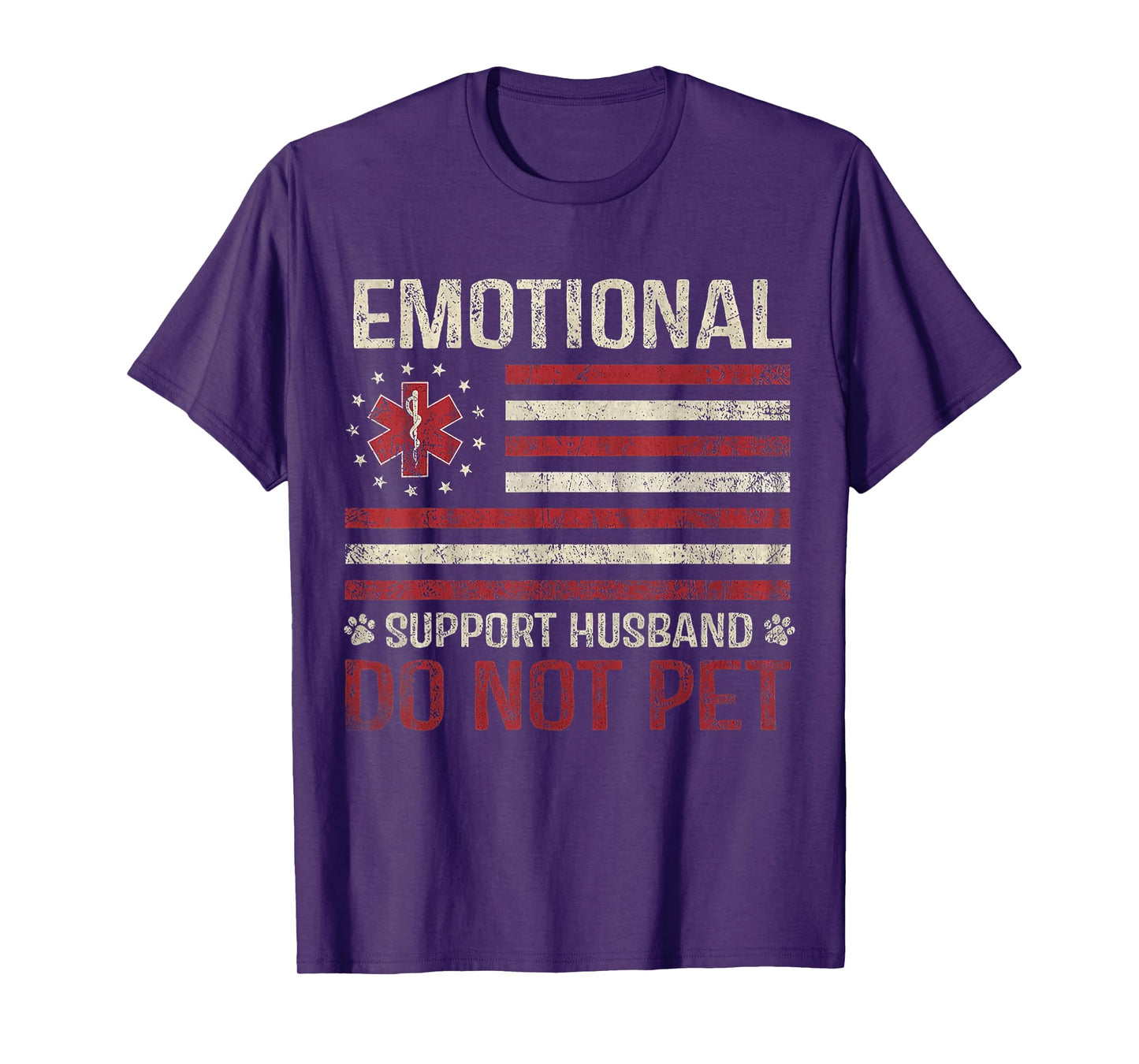 Vintage Do Not Pet Emotional Support Husband Funny T-Shirt