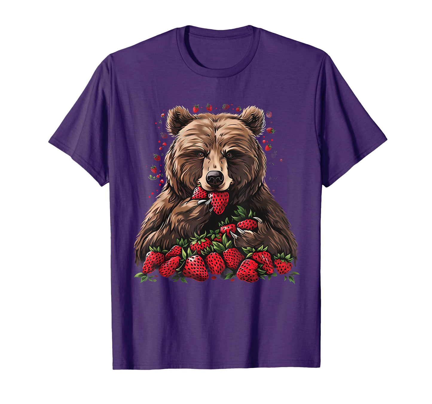 Strawberry Bear Drawing Artwork Wildlife Strawberries T-Shirt