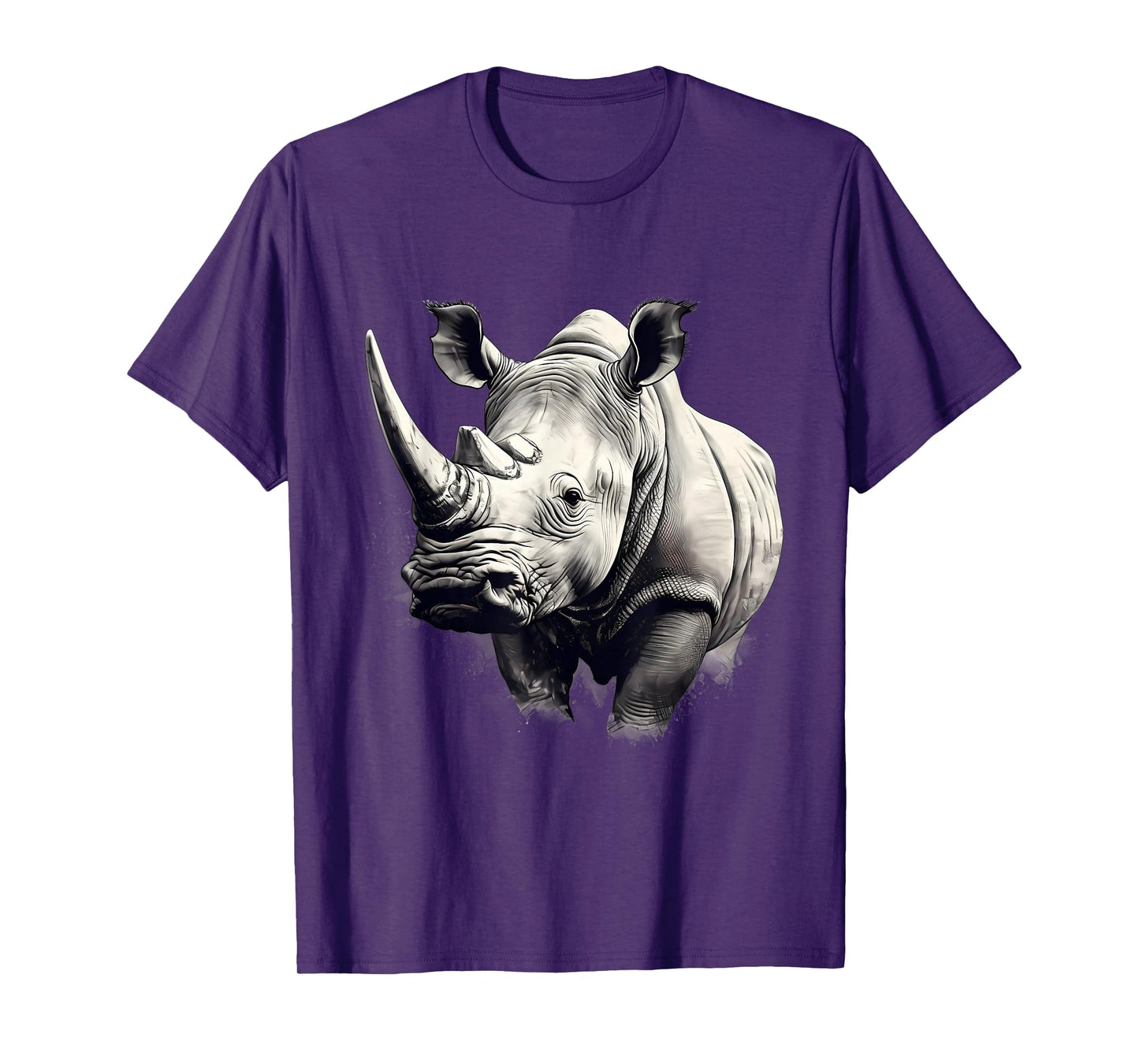 Rhino Safari Rhinoceros Animal Print Drawing Motif Wildlife T-Shirt