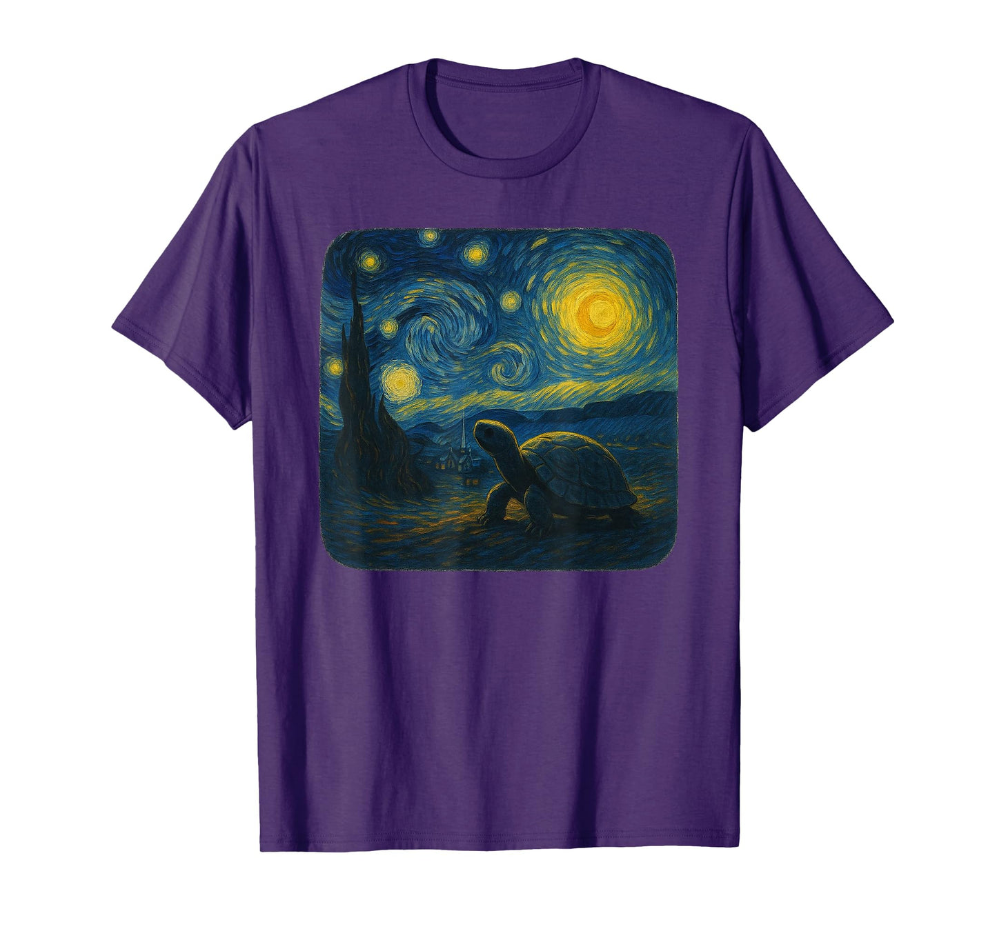 Starry Night Van Gogh Turtle Funny Graphic T-Shirt