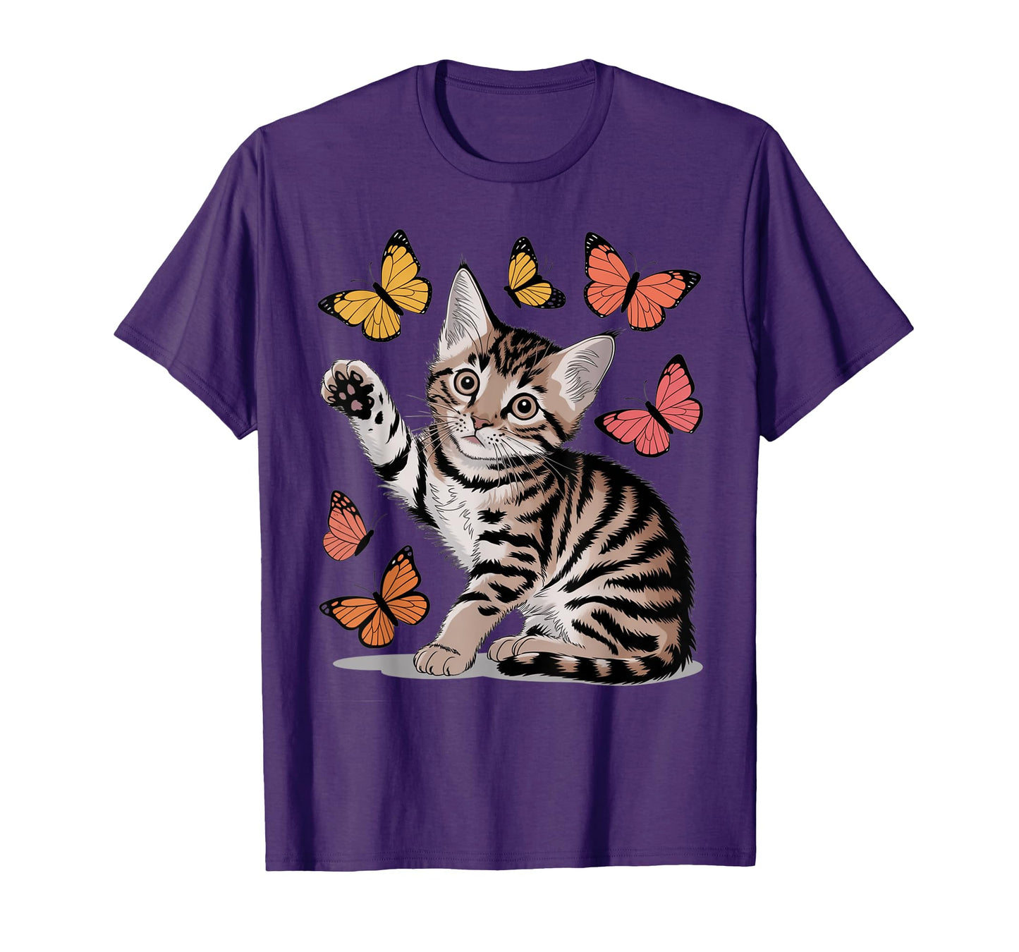 Playful Butterfly Kitten T-Shirt