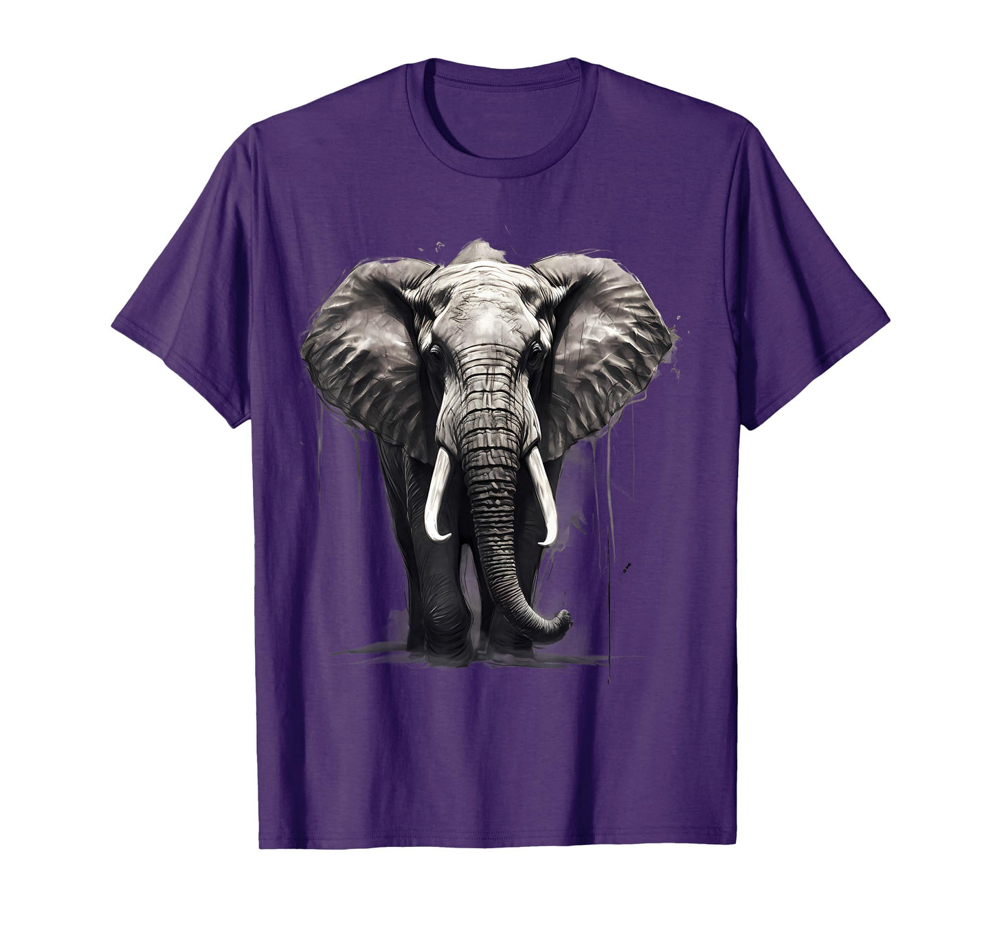 Elephant Safari Animal Print Motif Drawing Artwork Wildlife T-Shirt