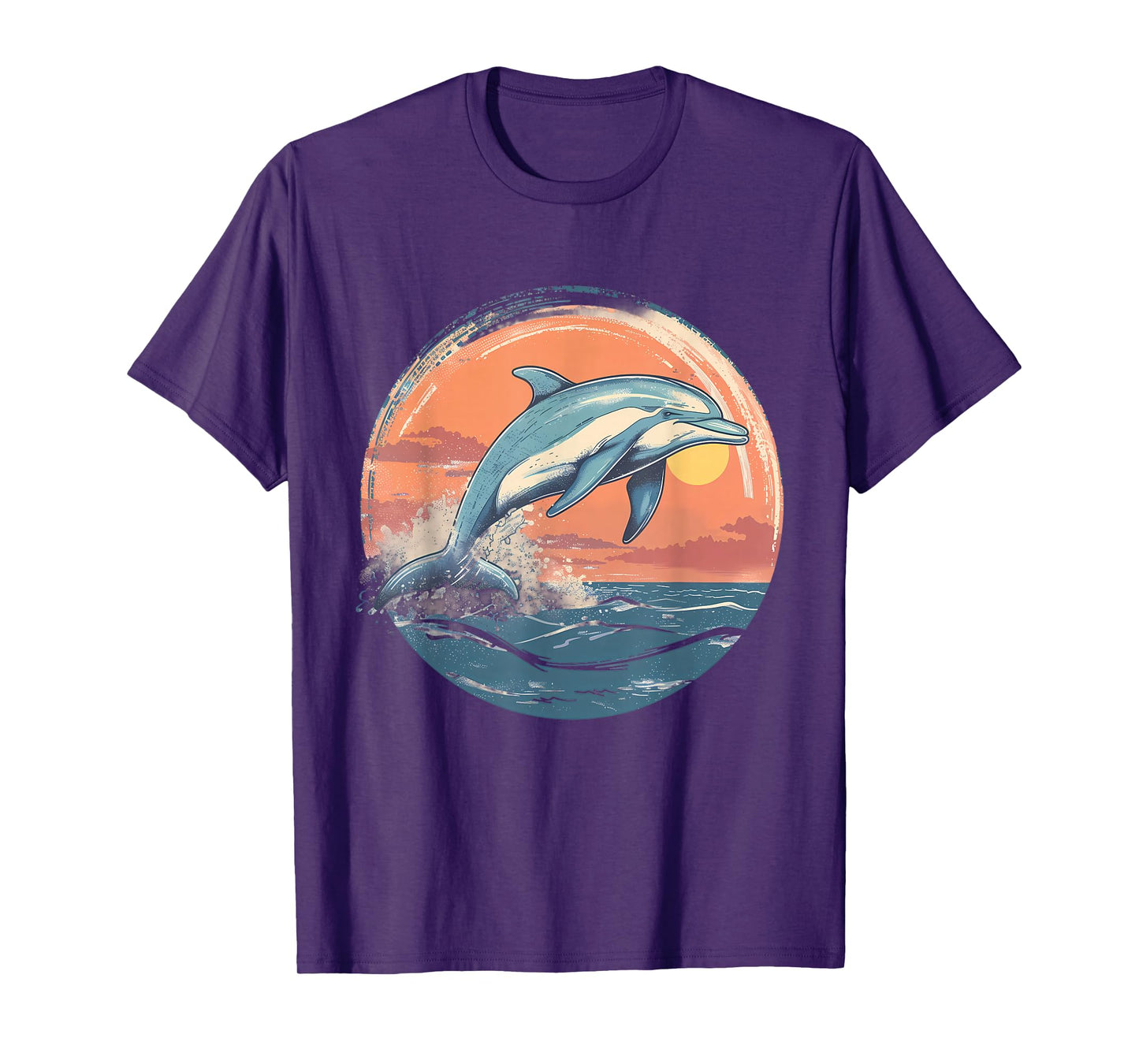 Dolphin Sunset Ocean Sea Dolphin Sea Ocean Animal Lover T-Shirt