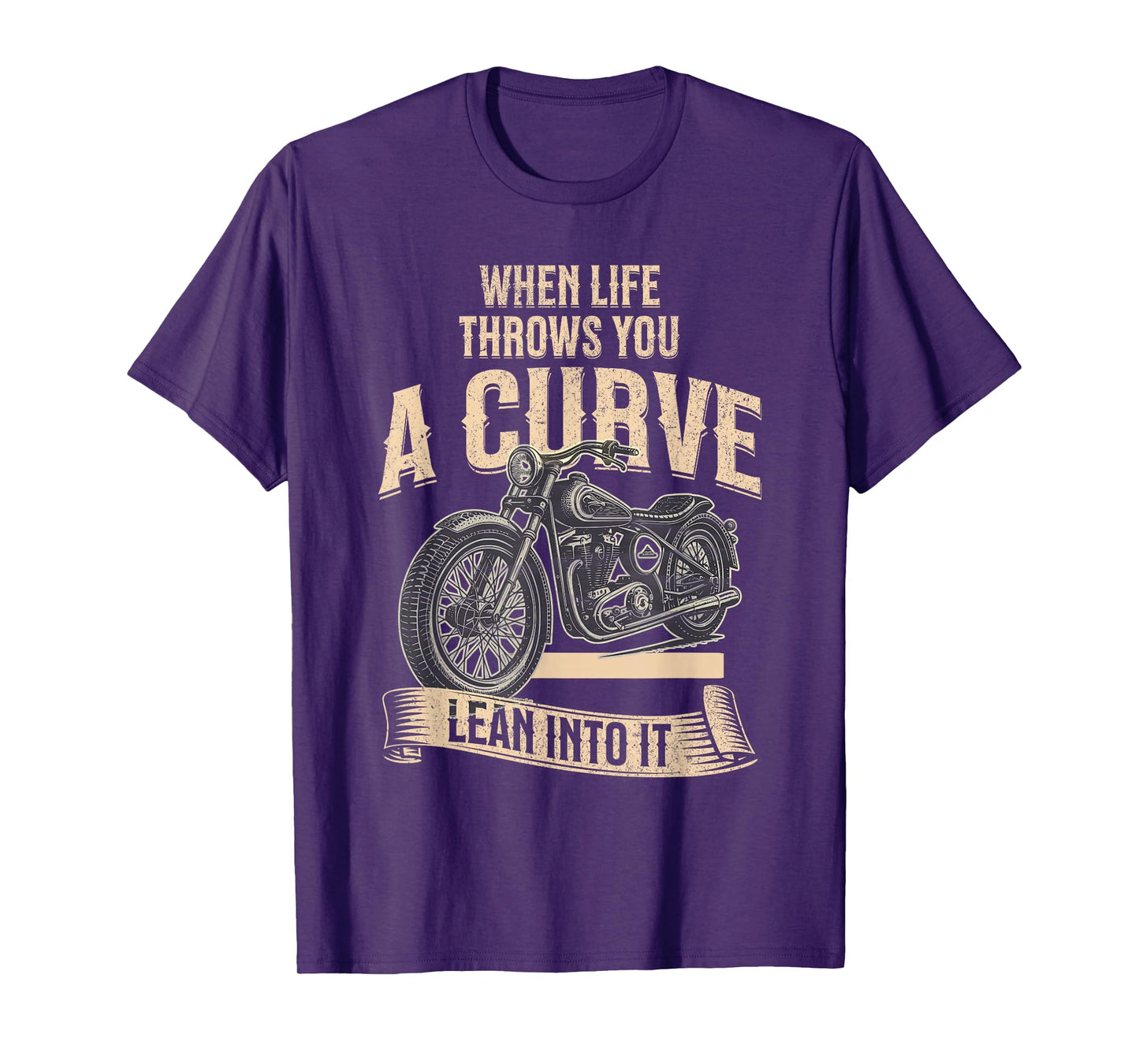 When Life Throws You A Curve Funny Motorcycle Biker Men T-Shirt