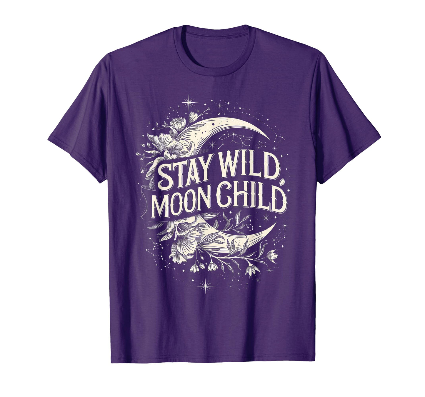Stay Wild Moon Child Celestial Boho Moon and Stars T-Shirt