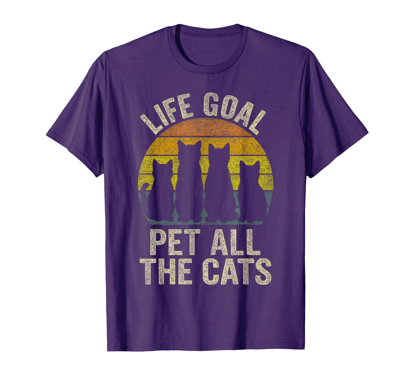 Life Goal Pet All The Cats tee for Kids Women Funny Cat T-Shirt