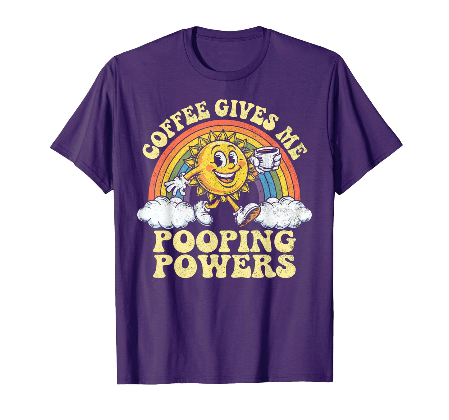 Coffee Gives Me Pooping Powers, Funny Retro Caffeine Coffee T-Shirt