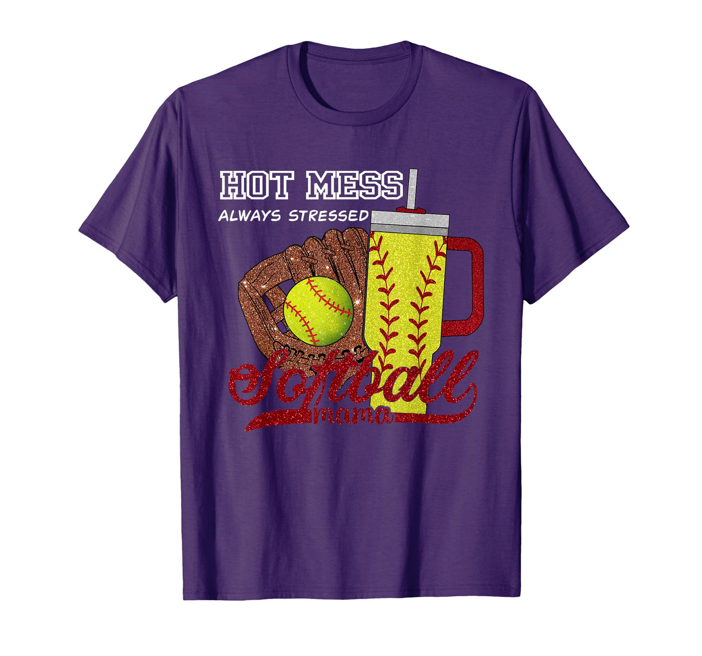 Softball Mom Game Day Vibes Mothers Day Women Softball Mama T-Shirt