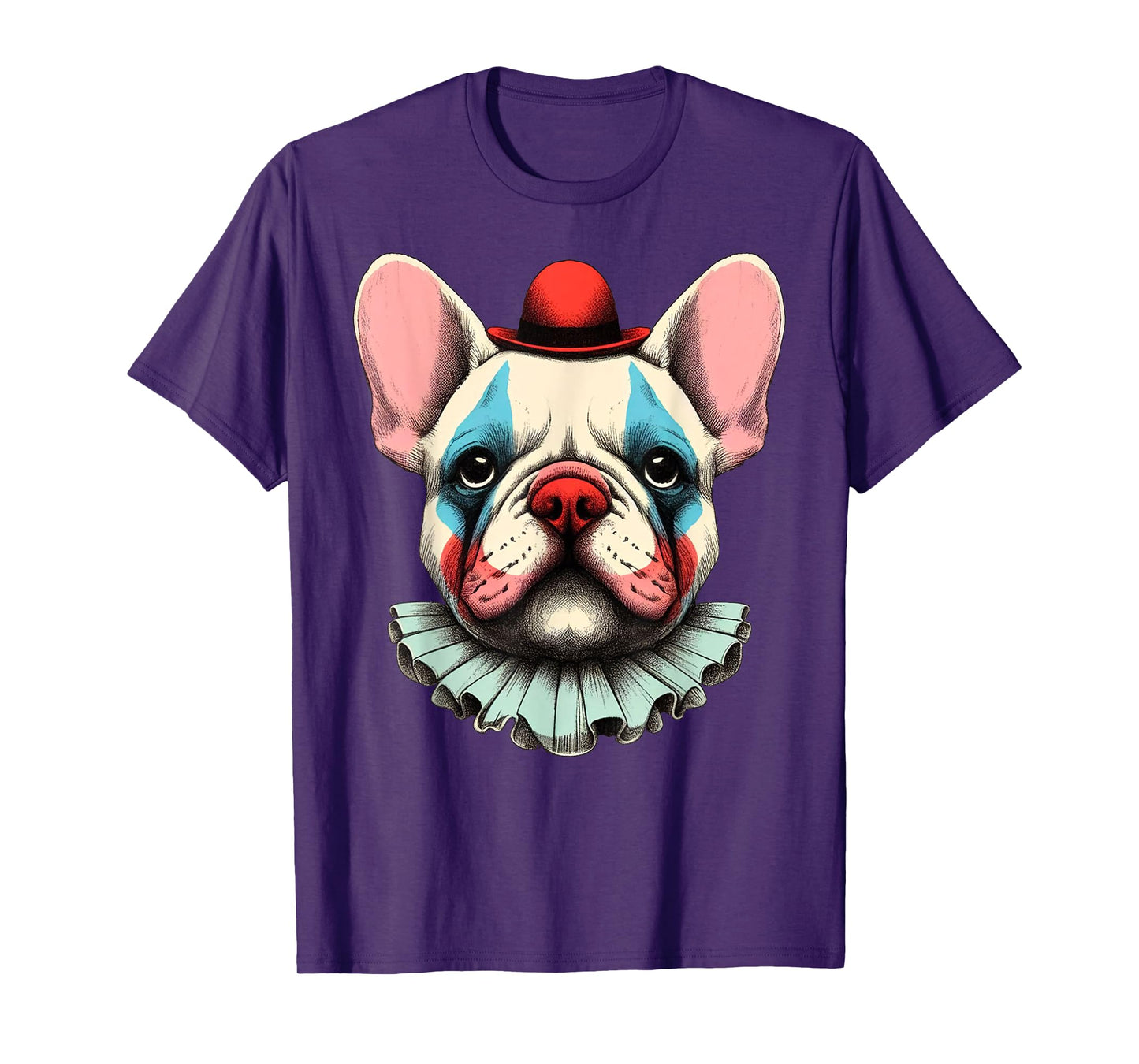Cute Spooky French Bulldog Clown Halloween Funny Frenchie Men Women Kids T-Shirt
