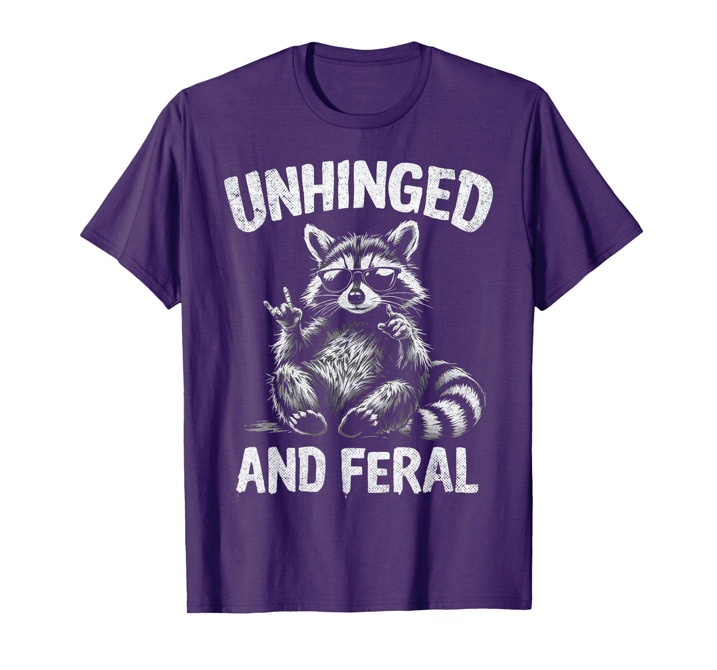 Raccoon Unhinged And Feral Retro Funny Trash Panda T-Shirt