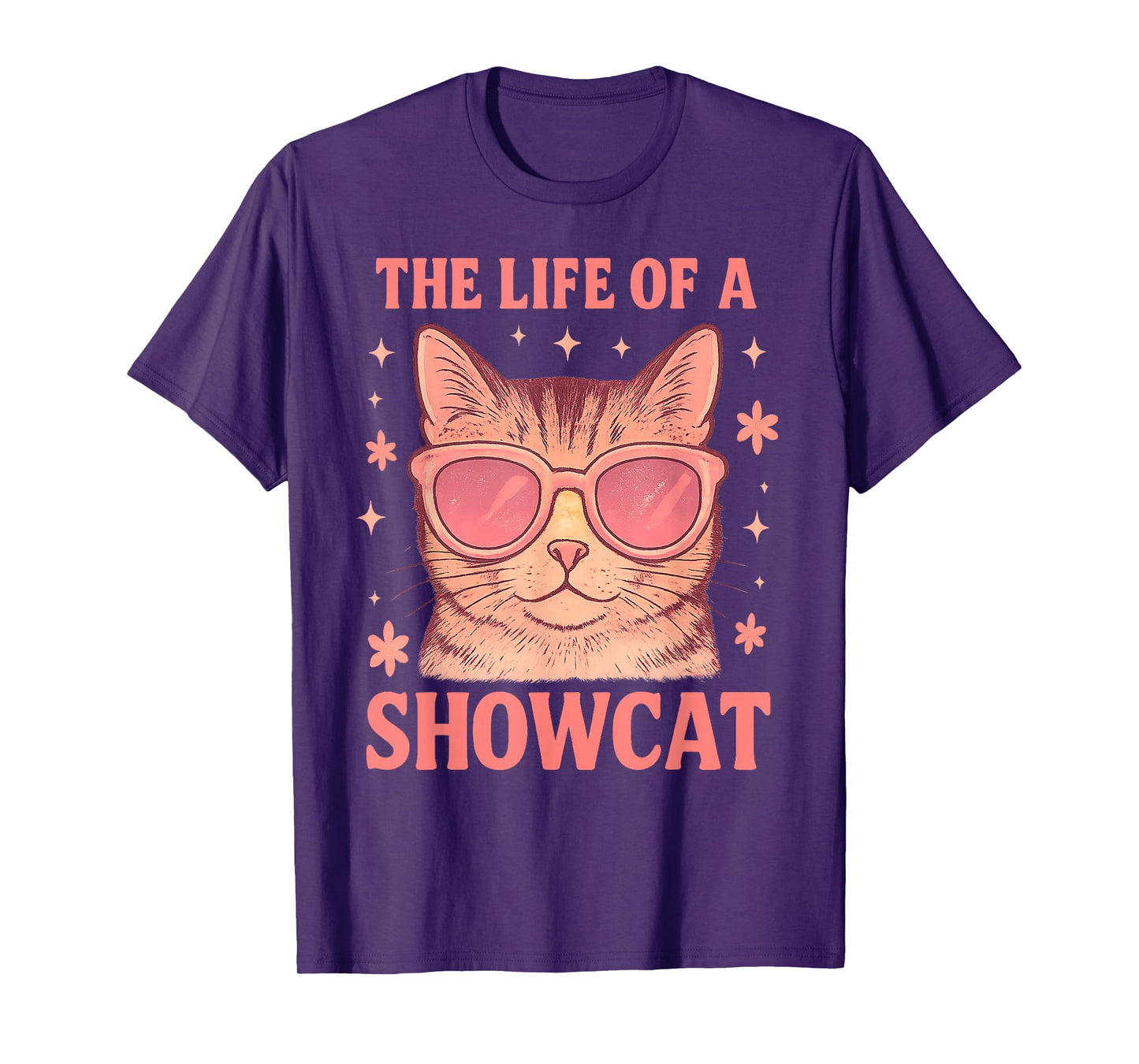 The Life of a Showcat Cute Pink Girly Cat Sunglasses y2k T-Shirt