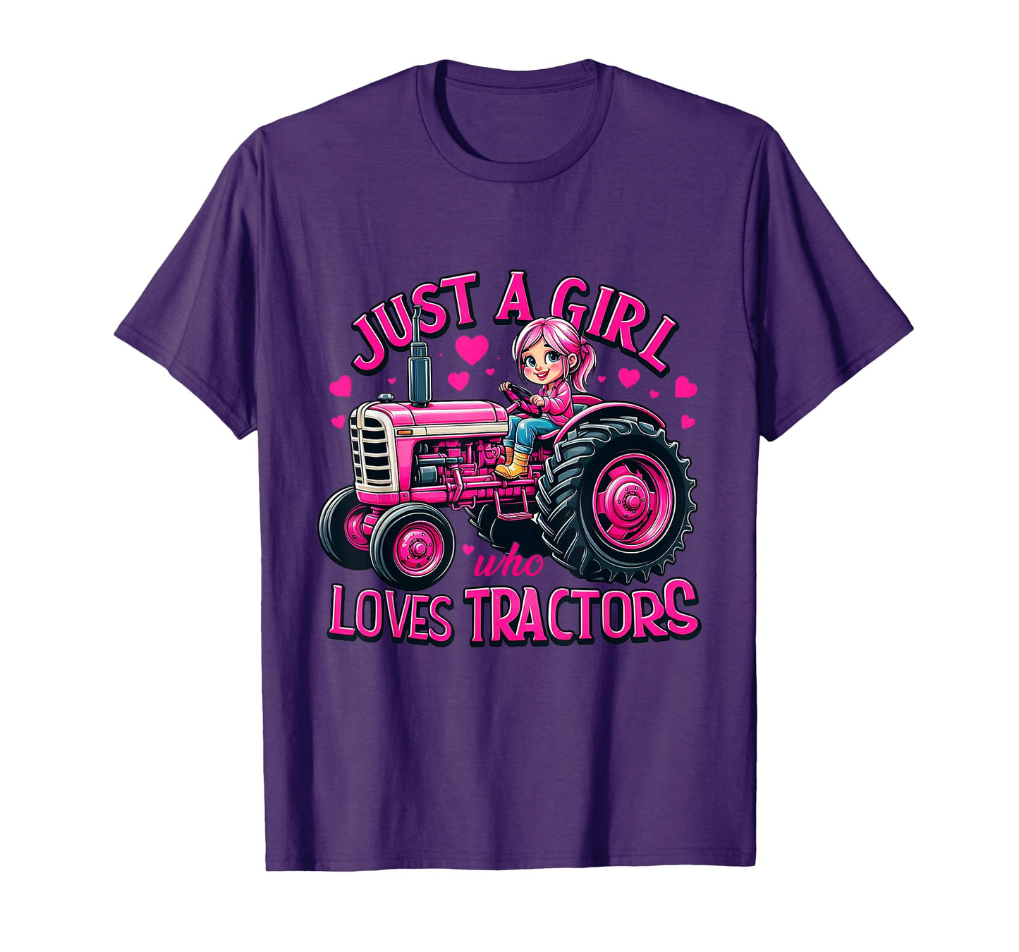 Pink Girl Farming Life - Just A Girl Who Loves Tractors T-Shirt