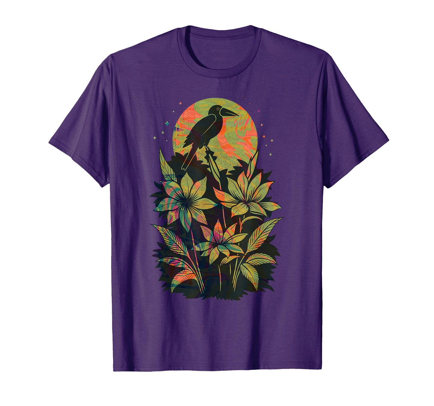Cute Exotic Bird Lover Paint Swirl Bird Of Paradise Flower T-Shirt