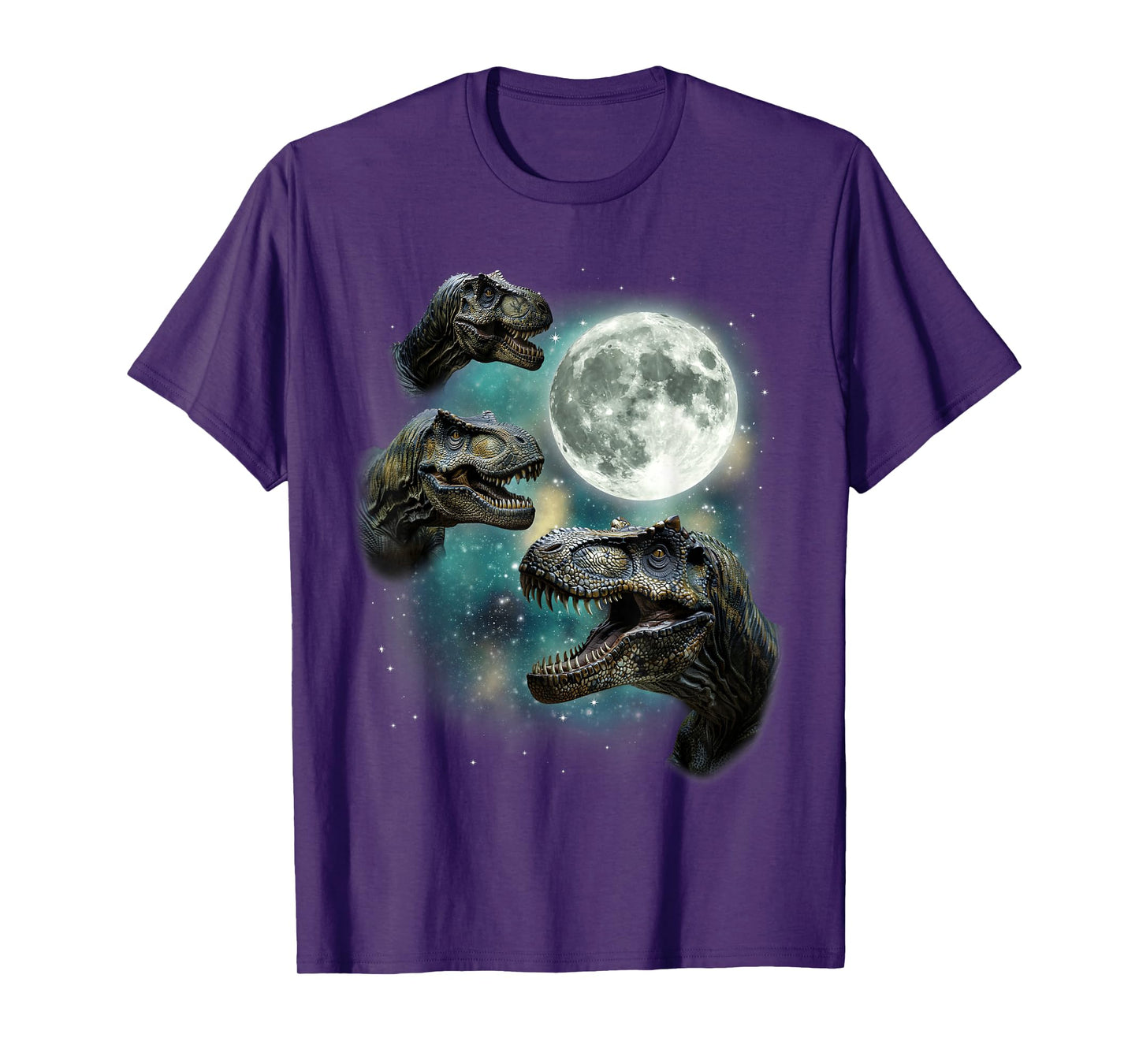 3 Tyrannosaurus Howling At Moon Prehistoric Dinosaurs Parody T-Shirt