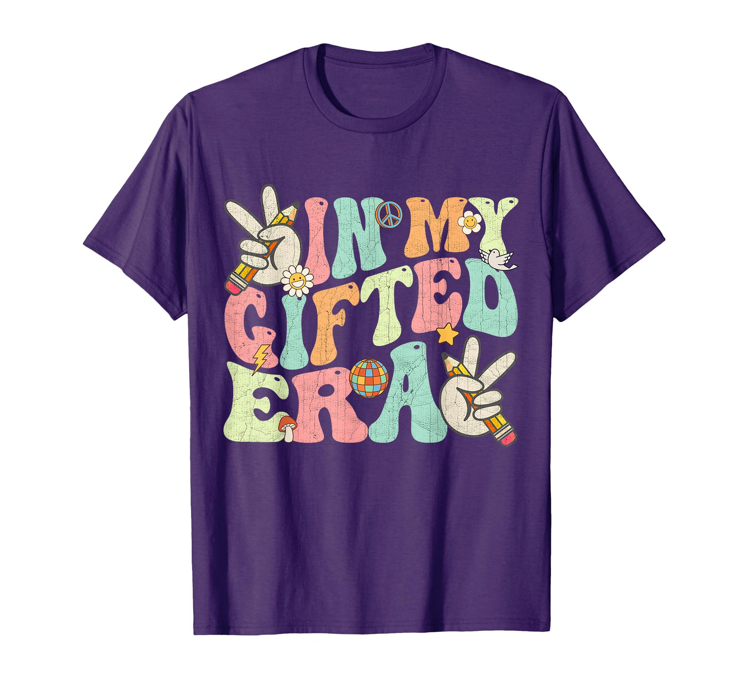 In My Gifted Era Groovy Hippie Teacher Back To School Kids T-Shirt
