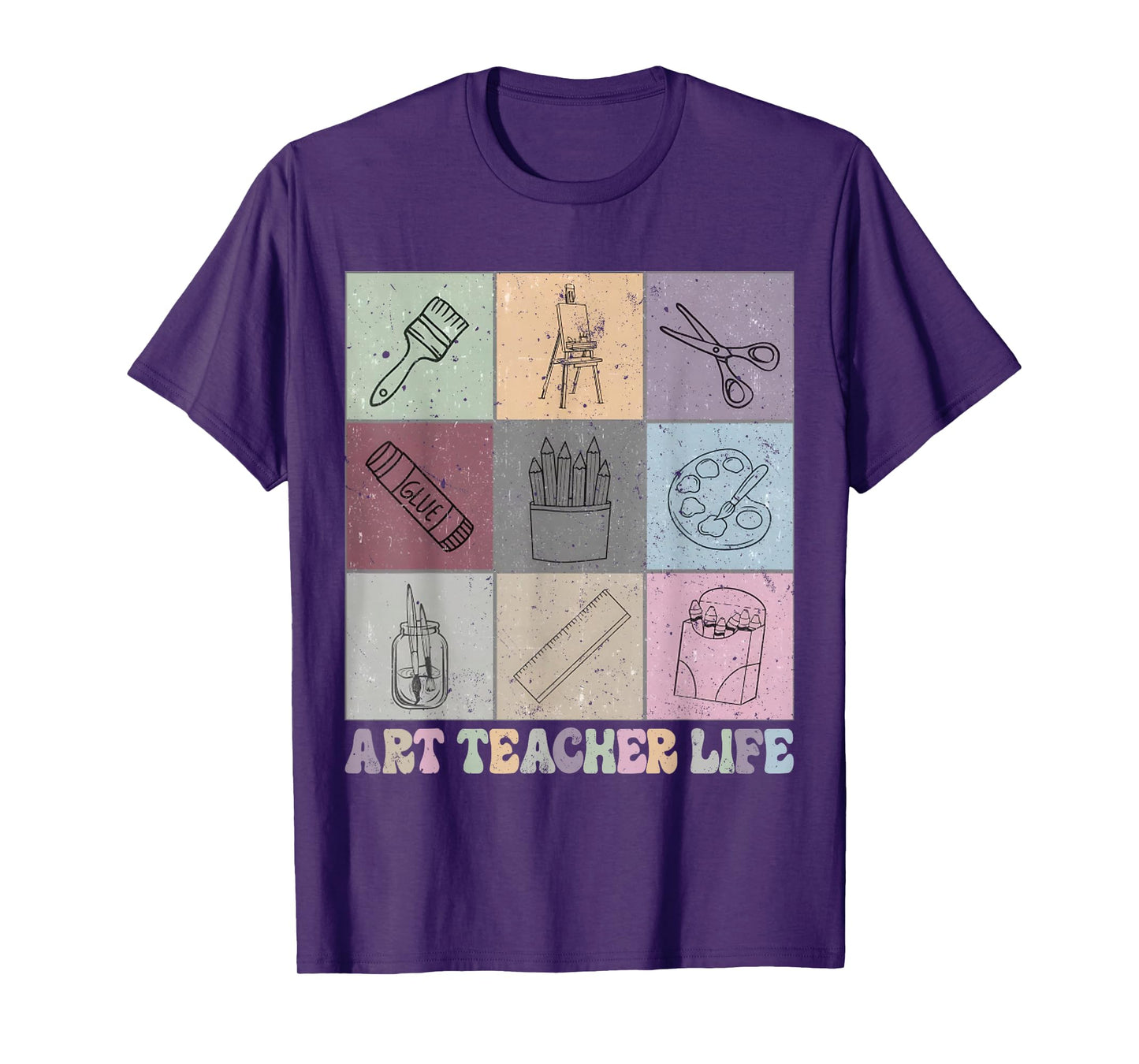 Funny Art Teacher Life Retro Groovy Teaching Future Artists T-Shirt