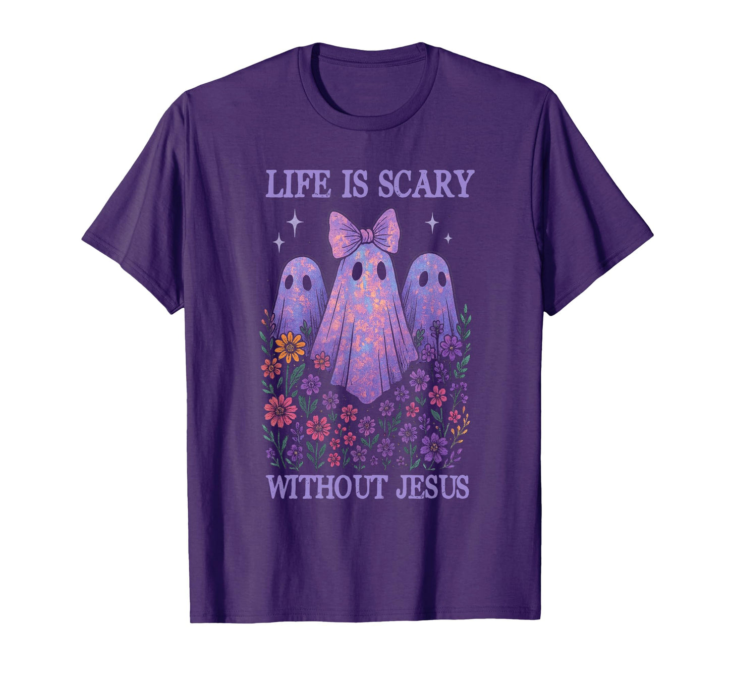 Spooky Life is Scary Without Jesus Christian Halloween T-Shirt