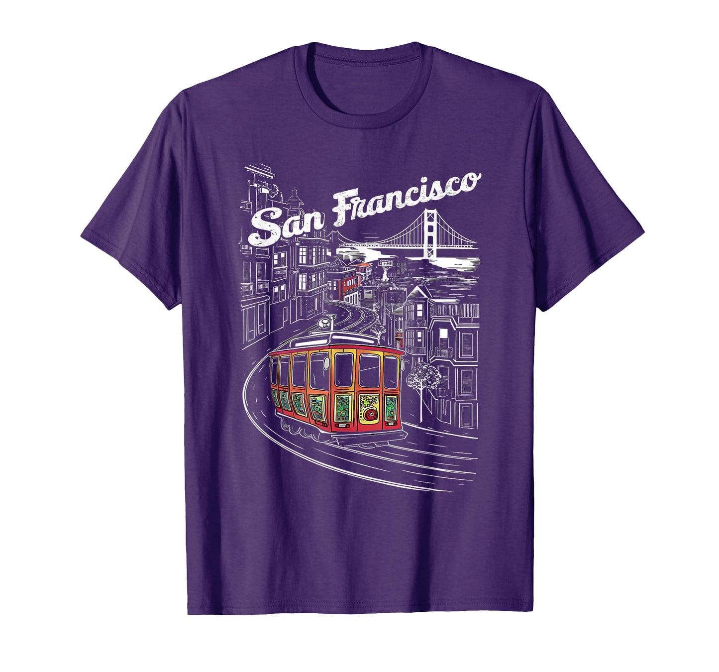 Historic San Francisco Cable Car Vintage SF Illustration T-Shirt