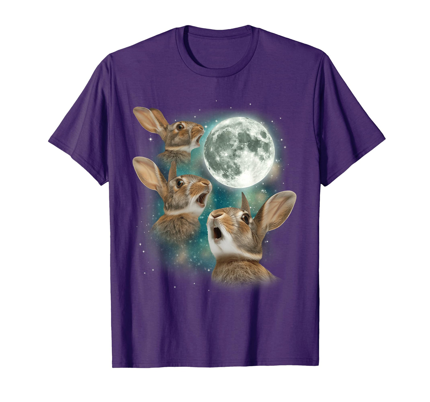 Three Bunny Moon | 3 Rabbit Meme Humorous Cute Wildlife T-Shirt