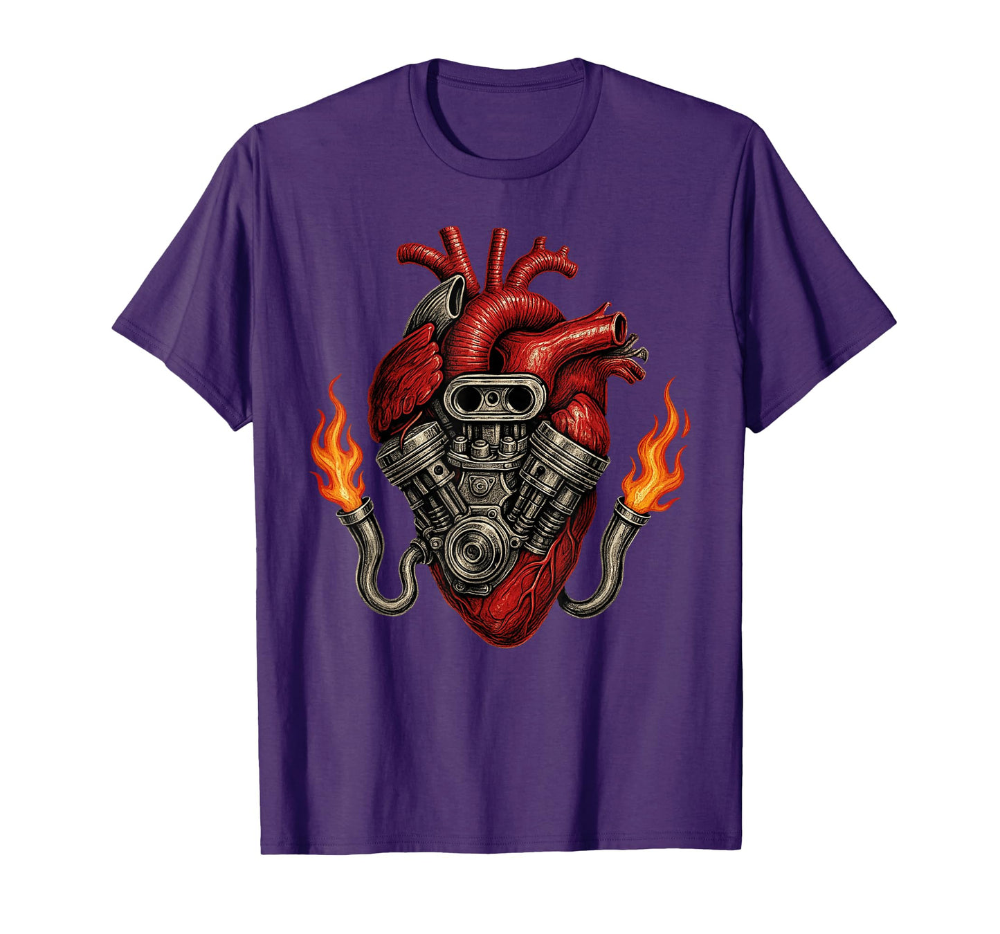 Heart of Car Mechanic Engine, Auto Car Garage Lover T-Shirt