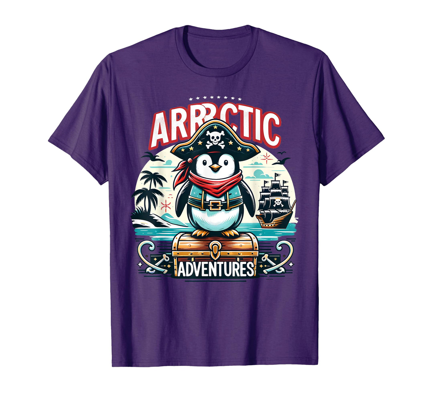 Arrrctic Adventures Pirate Penguin Treasure Quest Pun T-Shirt