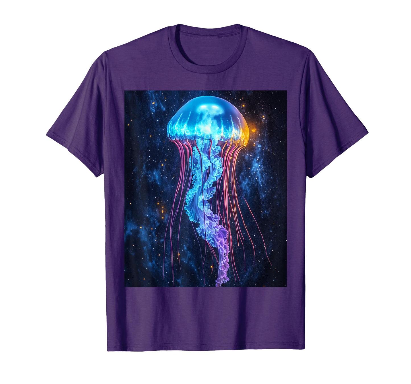 Cosmic Jellyfish Bioluminescent Art T-Shirt