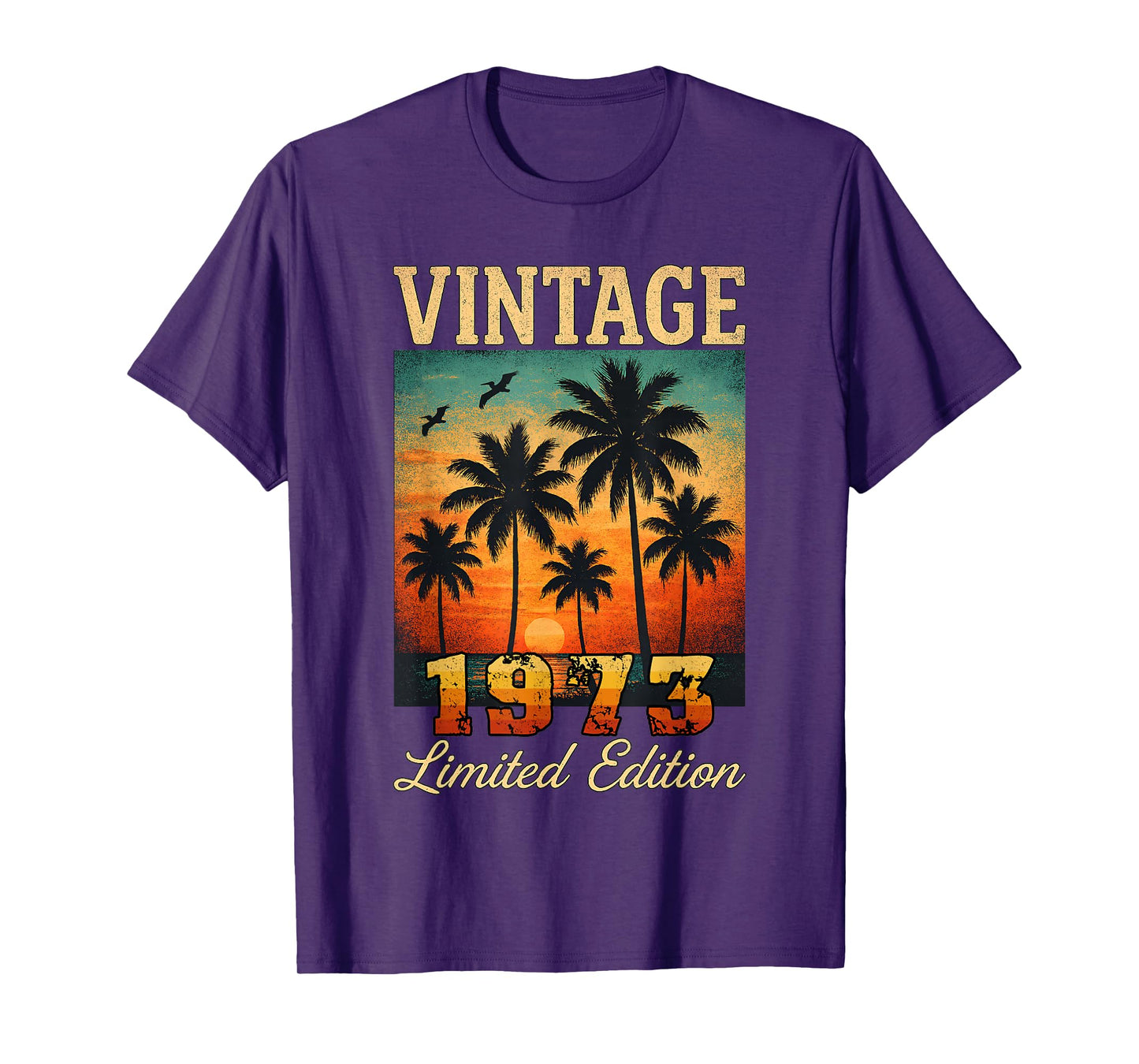 Vintage 1973 Limited Edition Sunset Palm Trees 52th Birthday T-Shirt