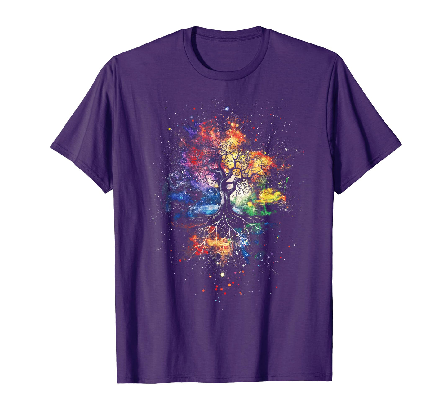 Tree Life Fantasy Mystical Nature Spiritual Unisex-Adults T-Shirt, Black, Small, Short Sleeve, Graphic, All Seasons, Pull On, 1 Count, Artistic Design, Lightweight Comfort
