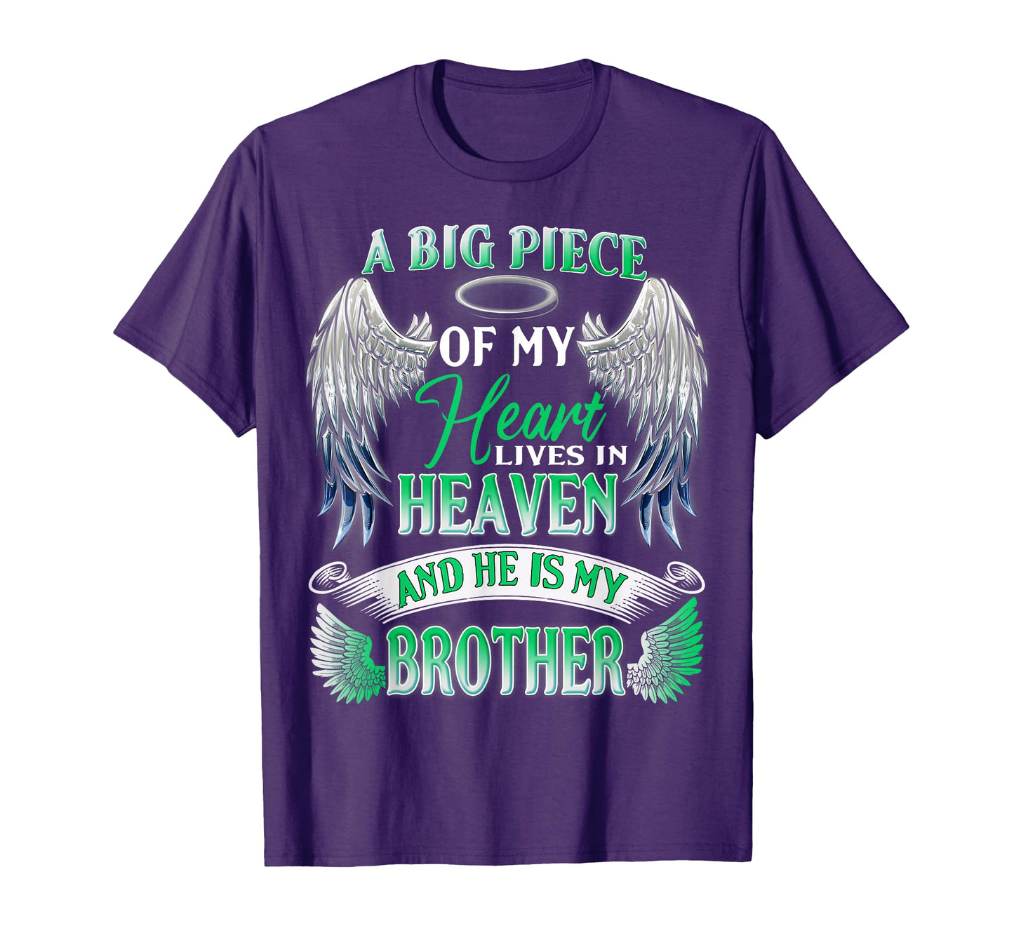 My Heart Lives In Heaven He Is My Brother Memorial Sympathy T-Shirt