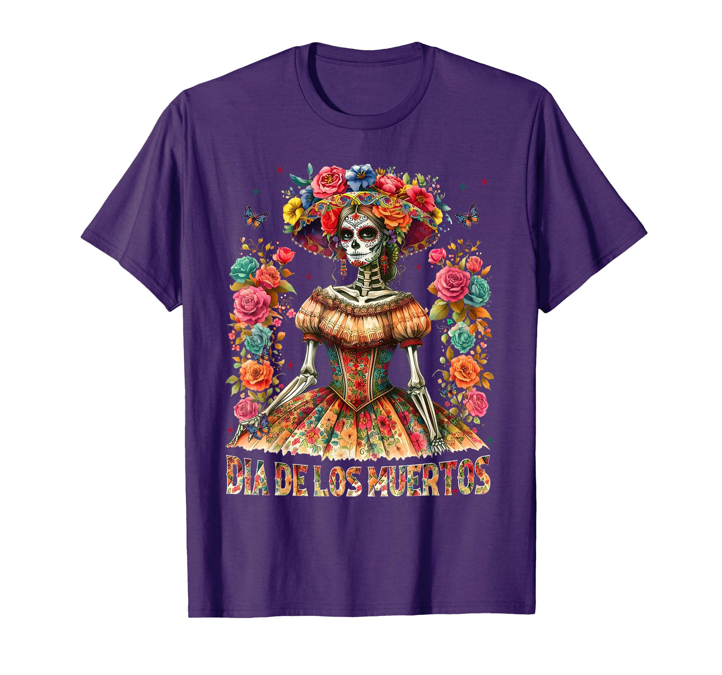 Dia De Los Muertos La Catrina Sugar Skull Day of Dead Women T-Shirt