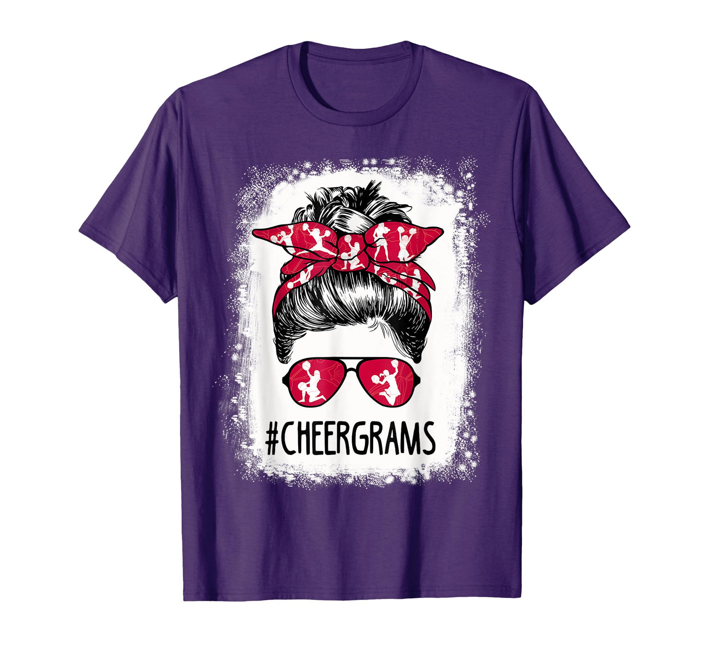 Bleached Cheer Grams Messy Bun Cheerleader Mother's Day T-Shirt