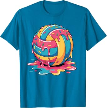 Volleyball Stuff Ice Cream Volleyball Drip Teen Girls Gifts T-Shirt