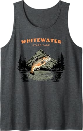 Whitewater State Park Retro Vintage Fishing Tank Top