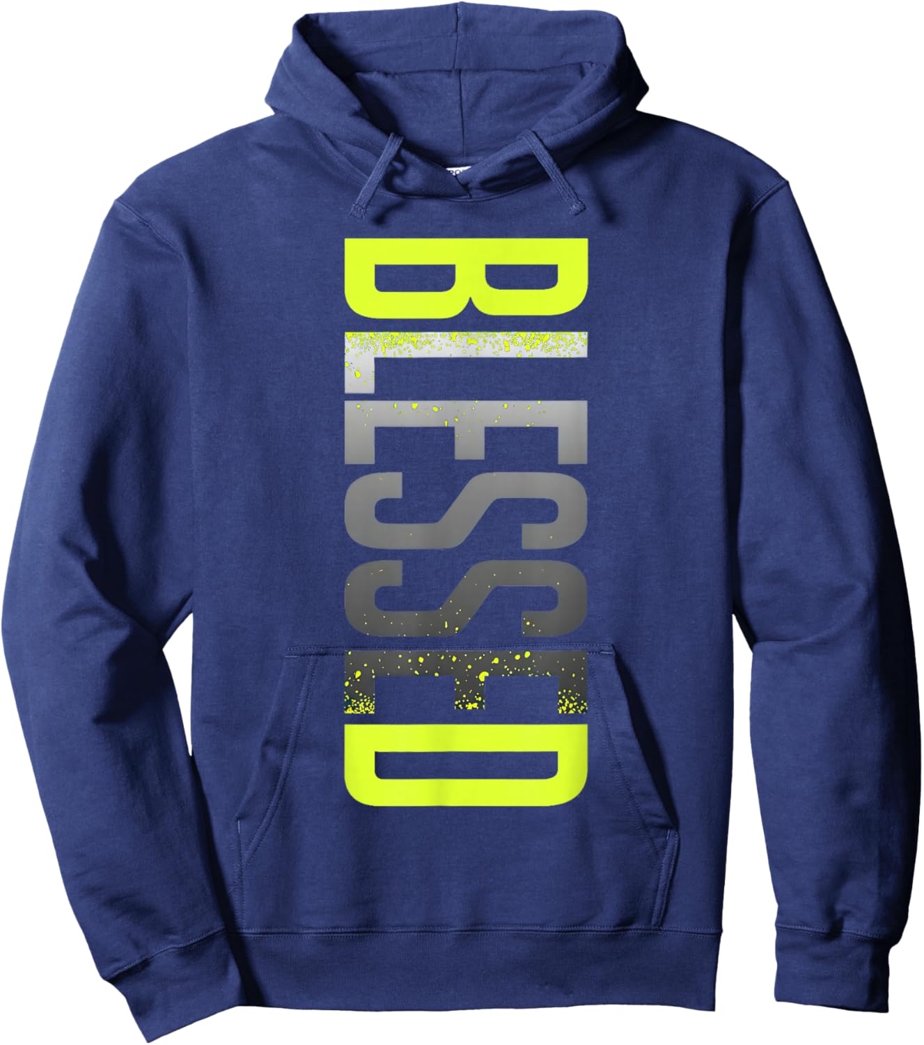 Neon Yellow Black Cool Grey Graphic Match T-Shirt - Hoodie | Navy
